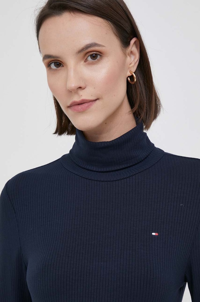 Tričko s dlhým rukávom Tommy Hilfiger tmavomodrá WW0WW39826