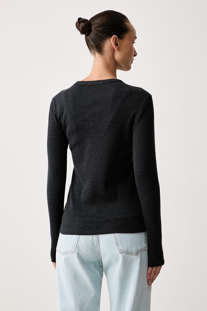 Lacoste Longsleeve damski bawełniany TF1692 szary AW25