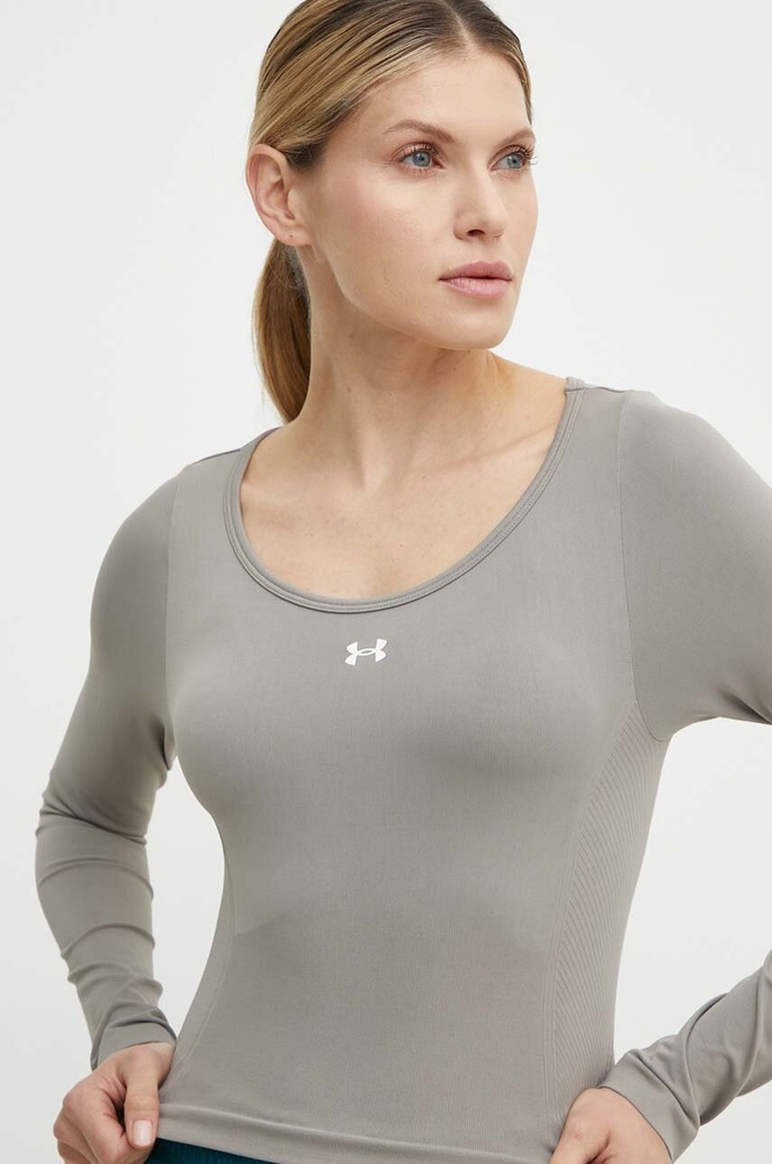 Tréninkové tričko s dlouhým rukávem Under Armour Train Seamless šedá 1379150