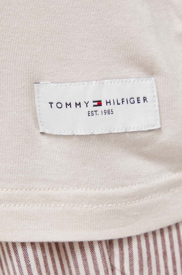 Tričko s dlouhým rukávem Tommy Hilfiger UW0UW04985 béžová