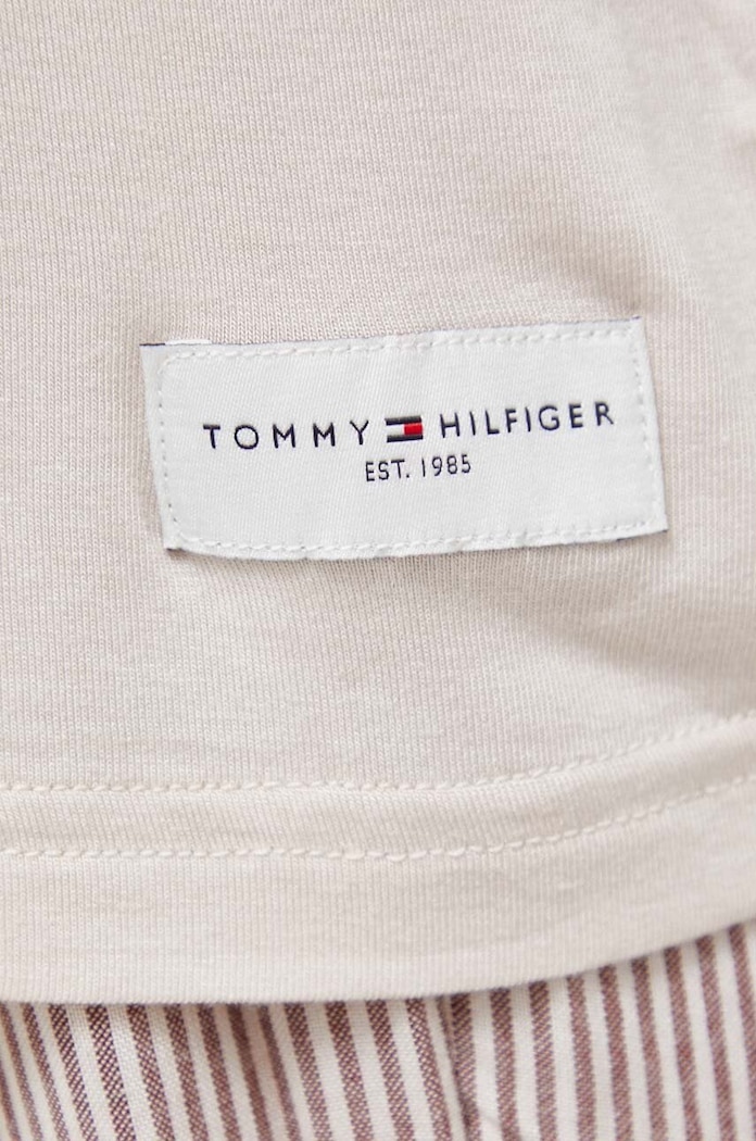Tričko s dlouhým rukávem Tommy Hilfiger UW0UW04985 béžová