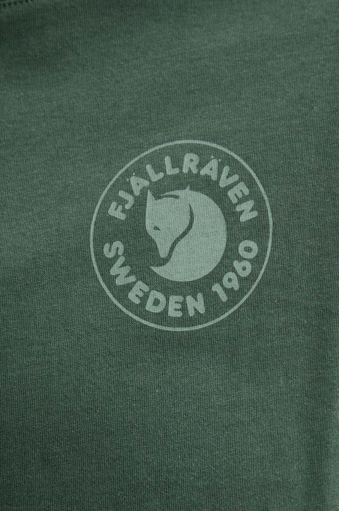 Bavlněné tričko s dlouhým rukávem Fjallraven 1960 Logo F86989.679 zelená