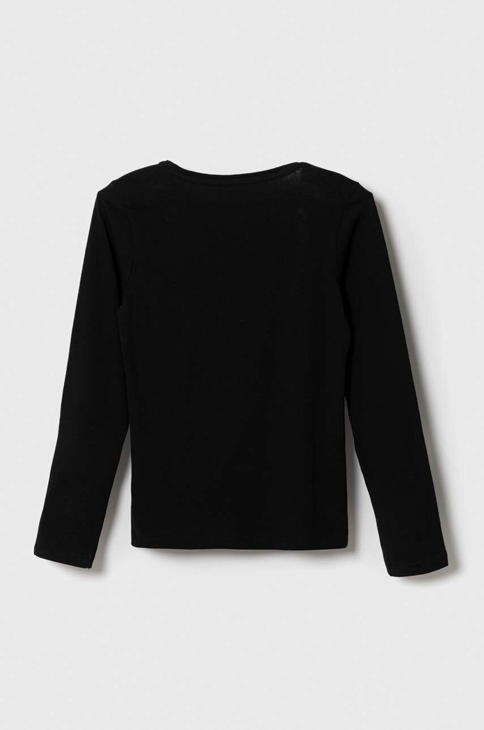 Dječja pamučna majica dugih rukava Guess J84I36.K8HM0.9BYX crna AW23