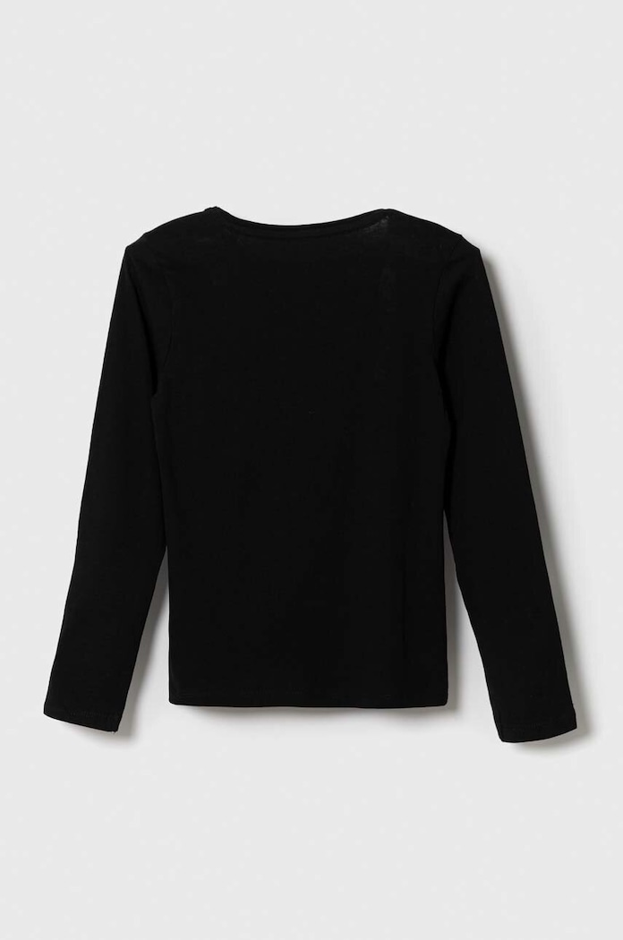 Dječja pamučna majica dugih rukava Guess J84I36.K8HM0.9BYX crna AW23