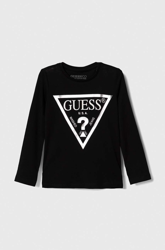Guess longsleeve in cotone bambino/a prodotto per bambini nero K84I18.K8HM0.9BYX