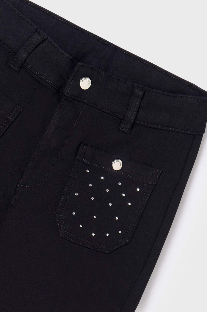 Fete Mayoral Pantaloni regular pentru copii din bumbac 7504.8C.Junior.9BYX negru