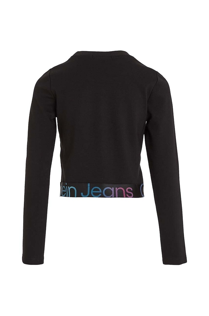 Deklice Otroška dolga majica Calvin Klein Jeans IG0IG02196.9BYX črna