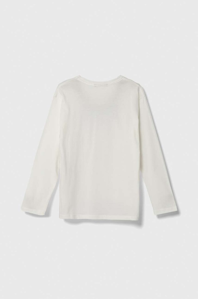 Dziewczynka Sisley longsleeve bawełniany dziecięcy 3VR5X103A.G.SEASONAL biały