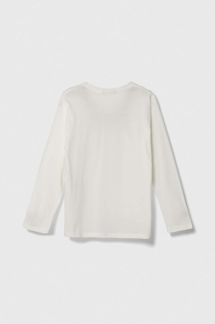 Dziewczynka Sisley longsleeve bawełniany dziecięcy 3VR5X103A.G.SEASONAL biały