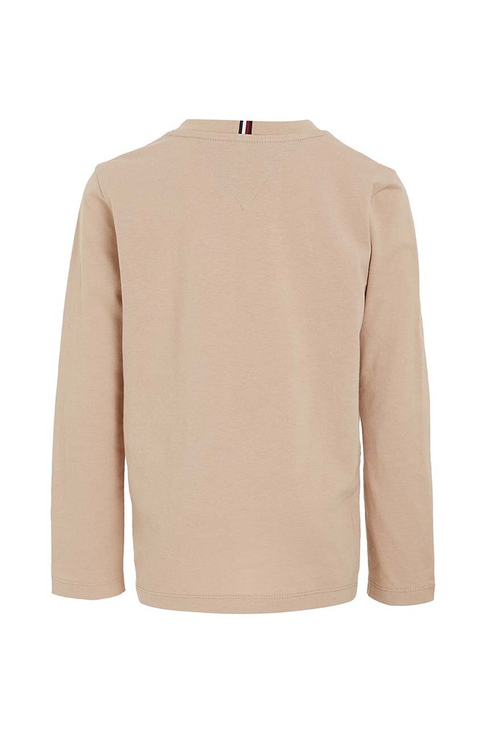 DÍVKA Dětské bavlněné tričko s dlouhým rukávem Tommy Hilfiger KS0KS00202.74.122.9BYX béžová