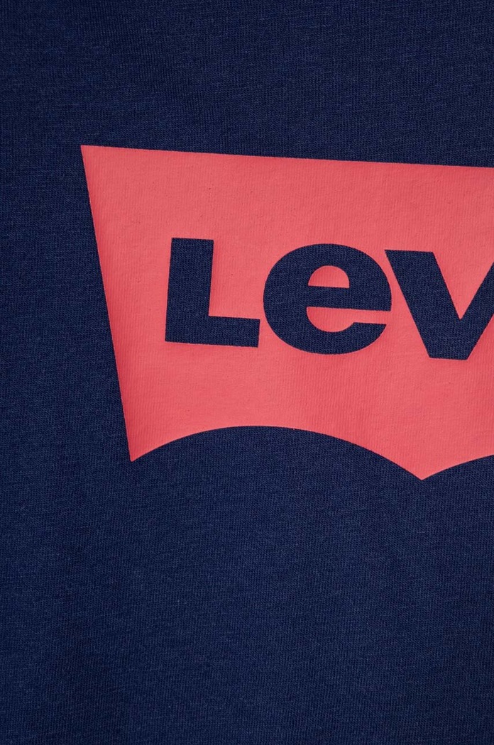 Fete Levi's longsleeve din bumbac pentru copii 4EA643 albastru