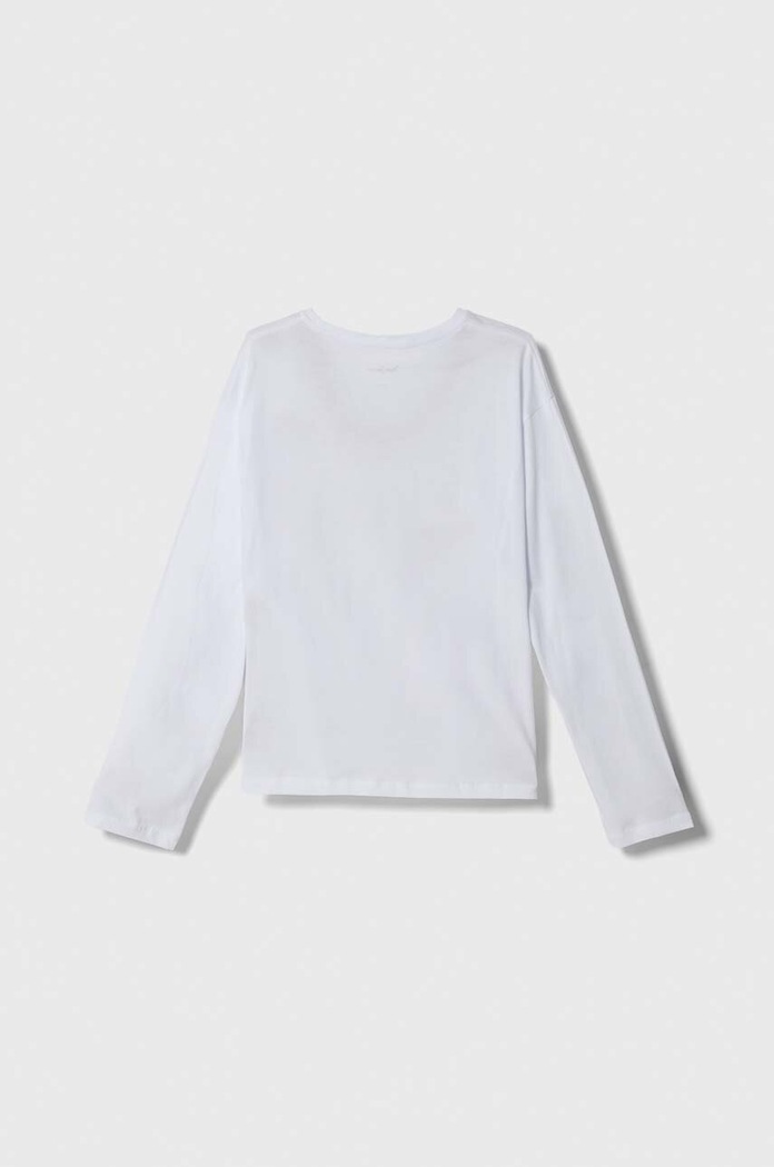 Pepe Jeans longsleeve din bumbac pentru copii PG503043 alb AW23
