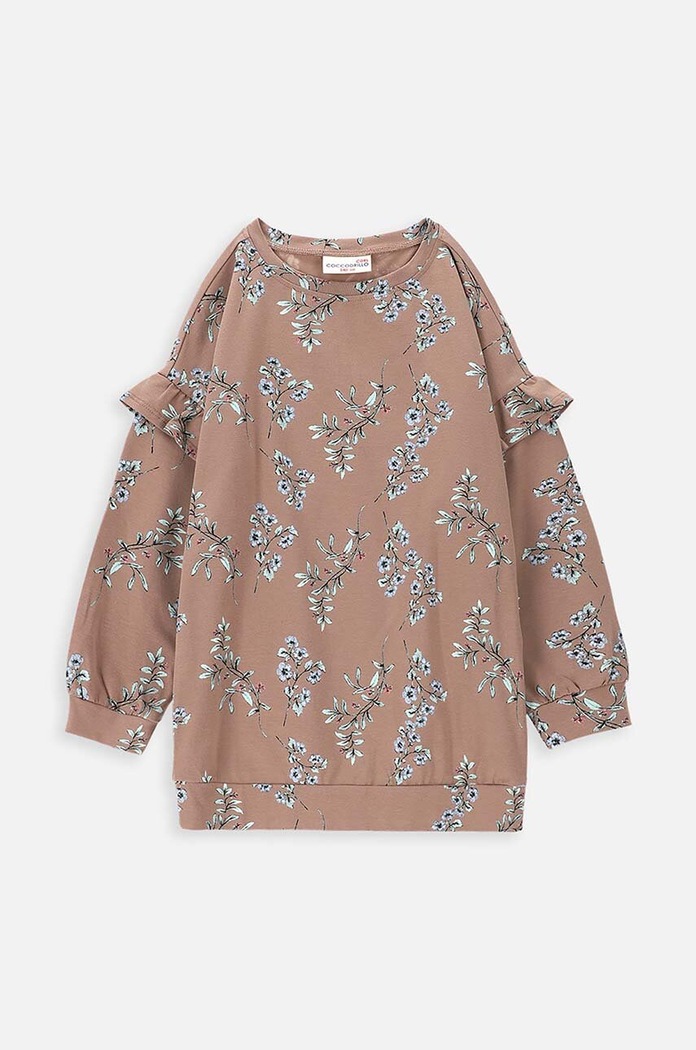Coccodrillo longsleeve dziecięcy wzorzyste brązowy ZC3144101WGJ