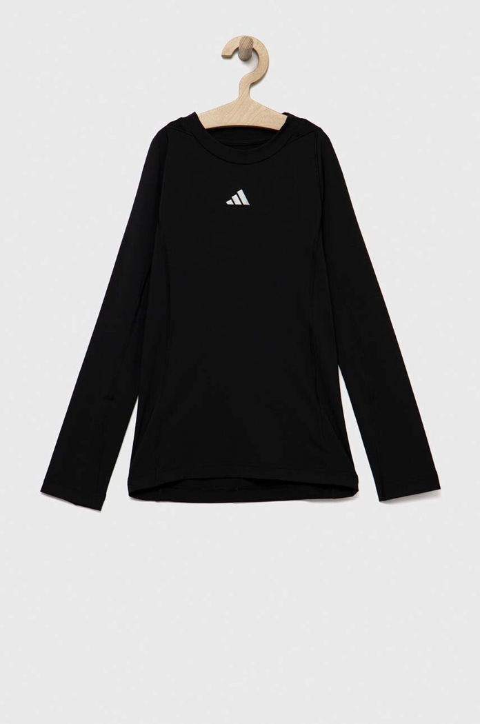 Dječja majica dugih rukava adidas Performance bez uzorka crna IA2025