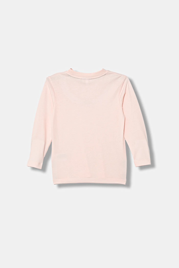 Otroška bombažna majica z dolgimi rokavi Lacoste TJ1123 roza AW25