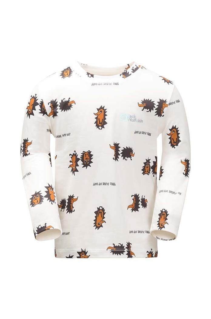 Jack Wolfskin Dětské tričko s dlouhým rukávem Jack Wolfskin GLEEL PRINT béžová 1610431