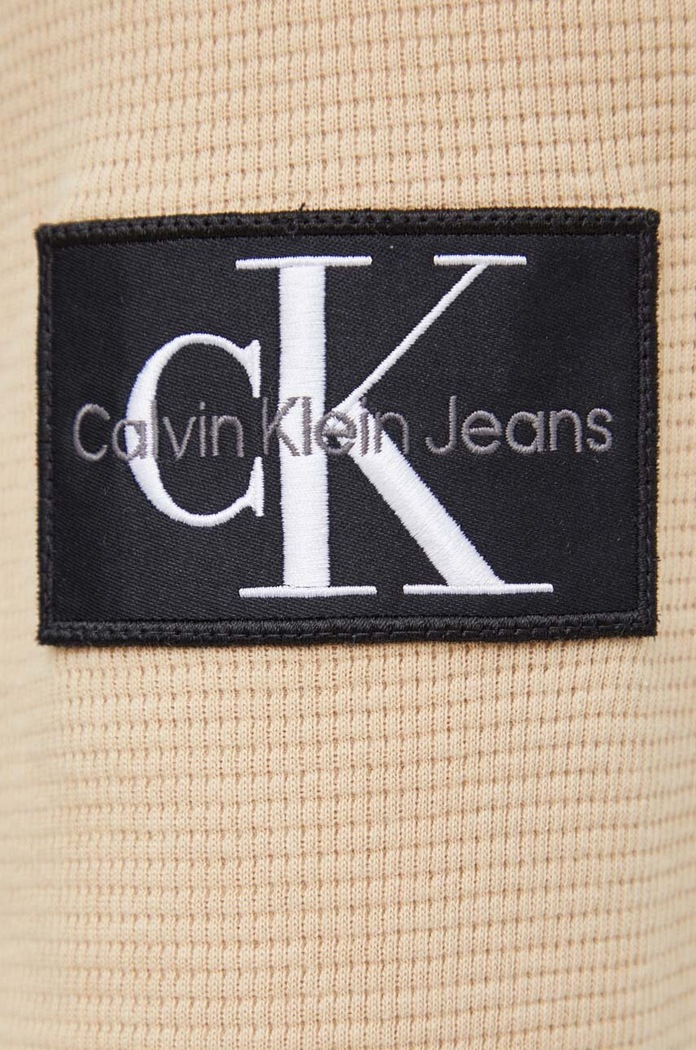 Bluza bawełniana Calvin Klein Jeans beżowy J30J323485