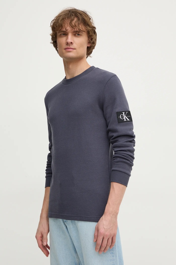 Calvin Klein Jeans Bluza bawełniana niebieski J30J323485
