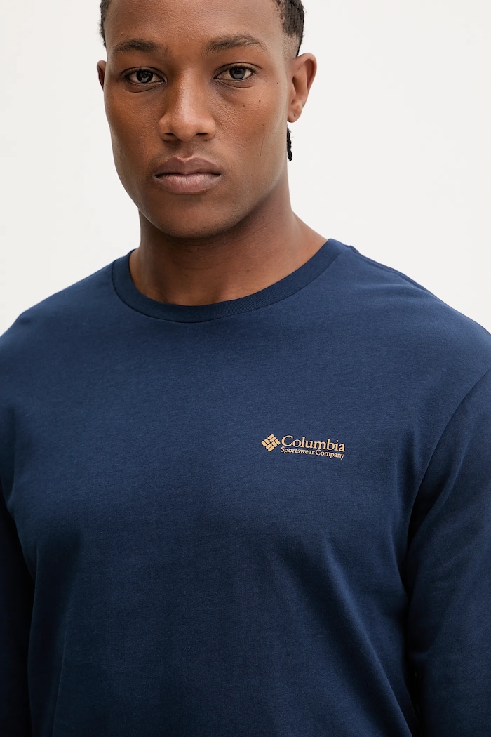 Columbia longsleeve din bumbac Explorers Canyon bleumarin 2054553