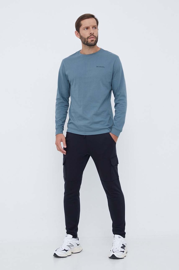 Columbia longsleeve din bumbac 2054553 albastru AW25