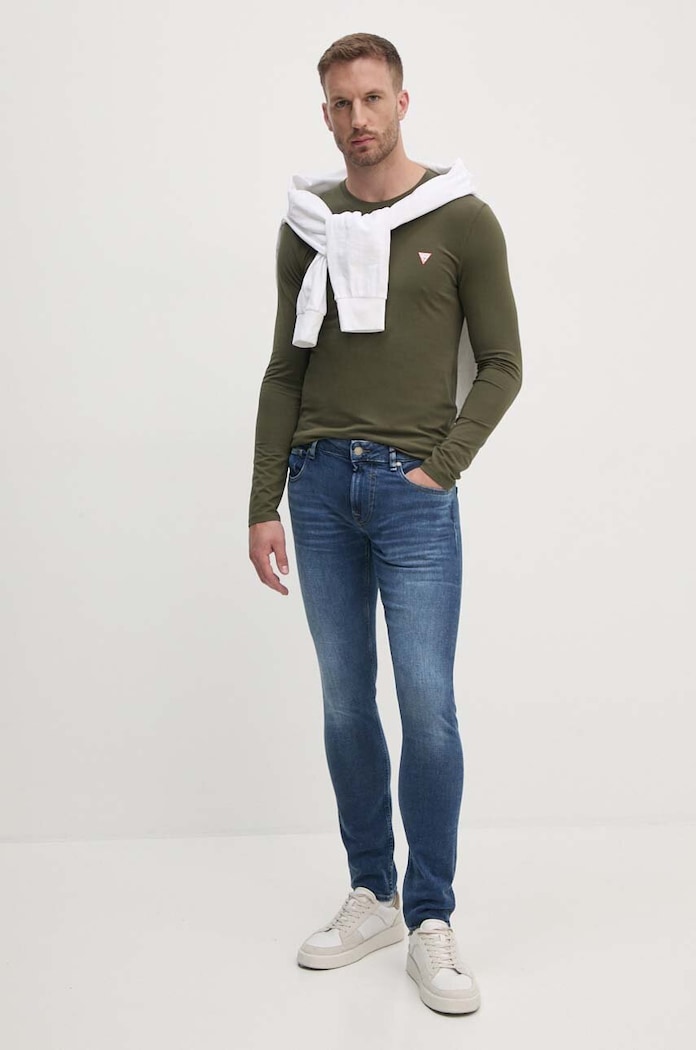 Tričko s dlouhým rukávem Guess M2YI28.J1314 zelená AW25