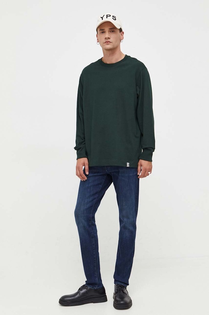 G-Star longsleeve bawełniany D23459.C784 zielony AW23