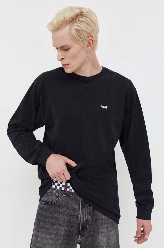 Vans Longsleeve din bumbac negru VN0008TNBLK1