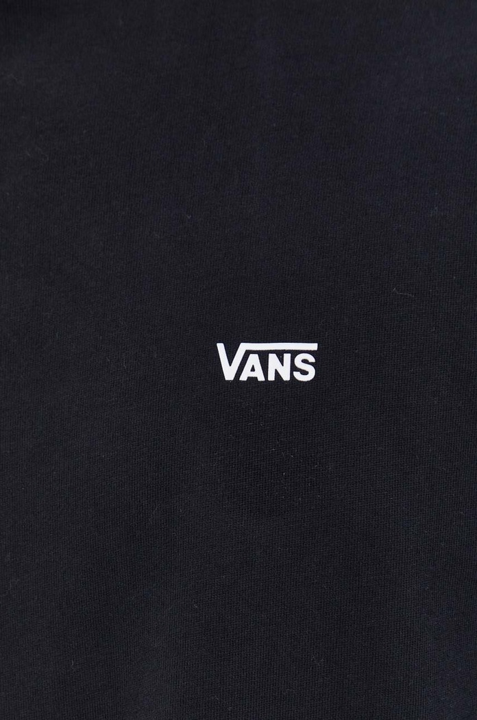 Longsleeve din bumbac Vans negru VN0008TNBLK1