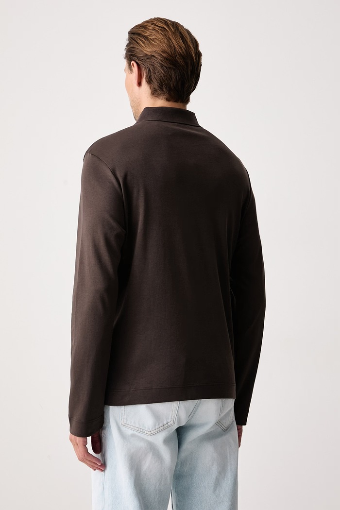 Gant Longsleeve męski bawełniany 2004049 brązowy SS26