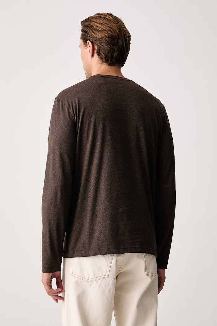 Gant Longsleeve męski bawełniany 2004049 brązowy SS26