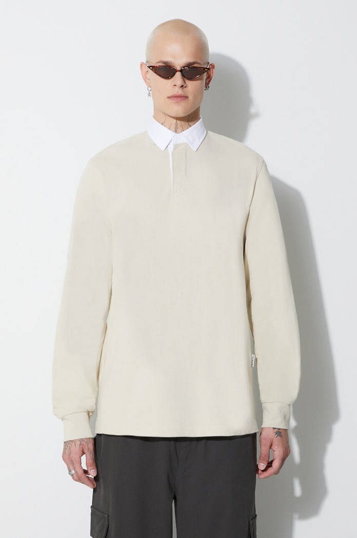 Taikan cotton longsleeve top L/S Polo Shirt cotton beige TK0007.CRM