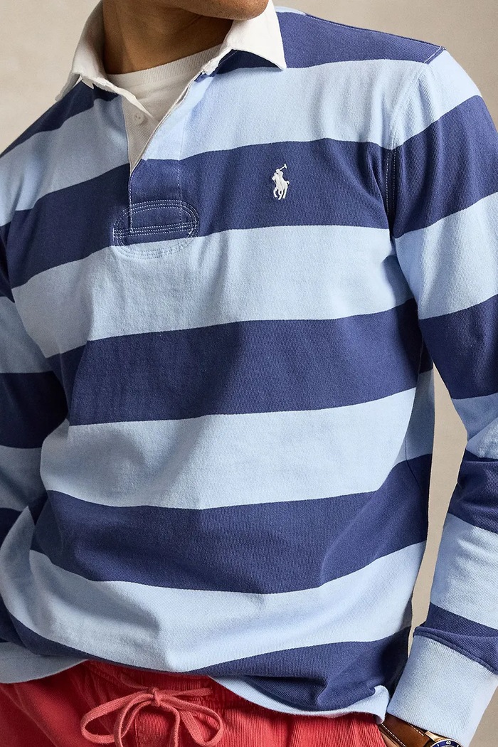 Ρούχα Polo Ralph Lauren μακρυμάνικο Ανδρικό βαμβακερό 710717116 μπλε