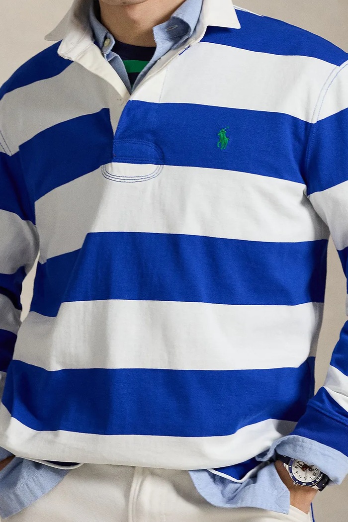 Polo Ralph Lauren μακρυμάνικο τοπ ανδρικό βαμβακερό μπλε 710717116
