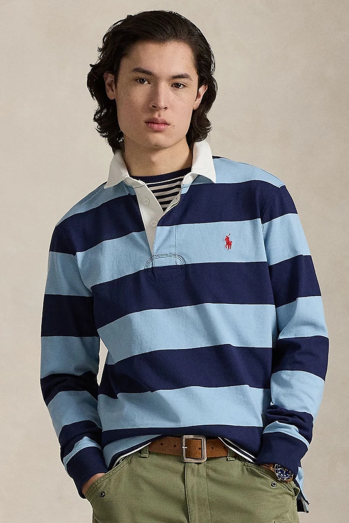 Polo Ralph Lauren Τοπ μακρυμάνικο ανδρικό βαμβακερό 710717116 σκούρο μπλε
