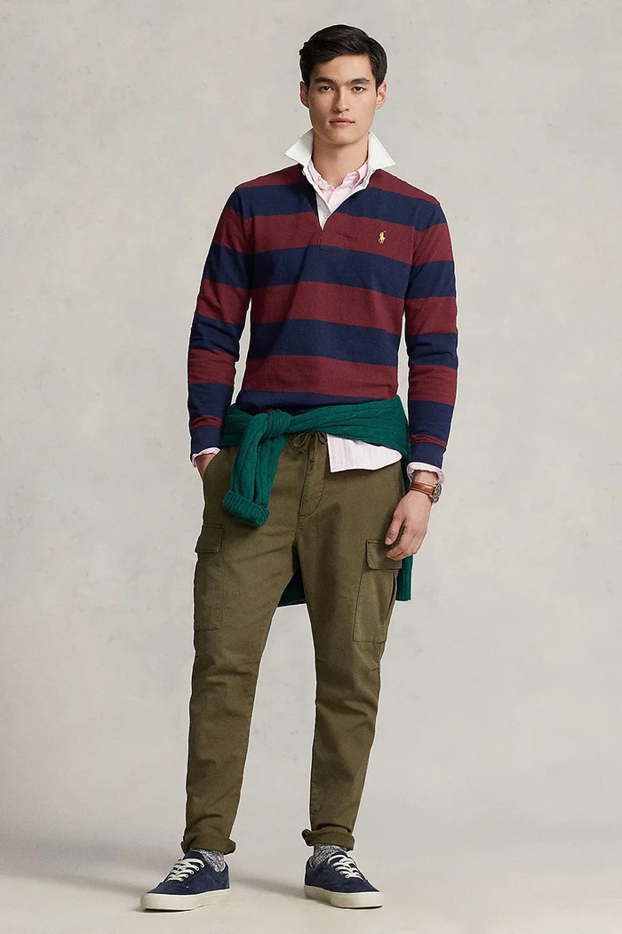 Odzież Polo Ralph Lauren longsleeve męski bawełniany 710717116 granatowy