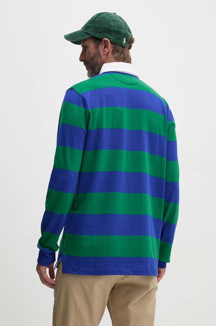 Oblečení Polo Ralph Lauren tričko s dlouhým rukávem pánské bavlněné 710717116 zelená