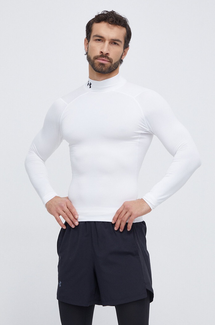 Under Armour mânecă lungă de antrenament ColdGear Compression uni alb 1366072