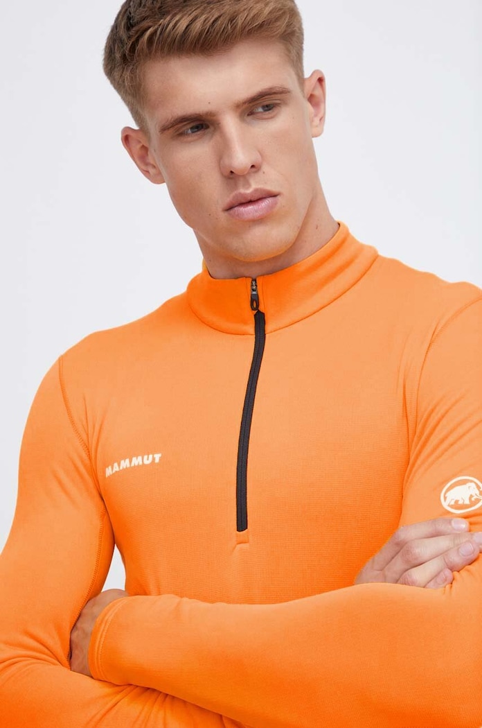 Αθλητική μπλούζα Mammut Aenergy ML Half Zip με ελαστάν πορτοκαλί 1016.01100