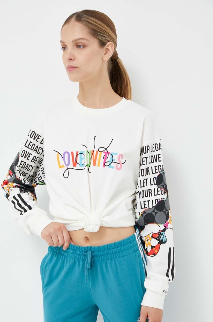 Odzież adidas longsleeve bawełniany PRIDE HZ3120 beżowy