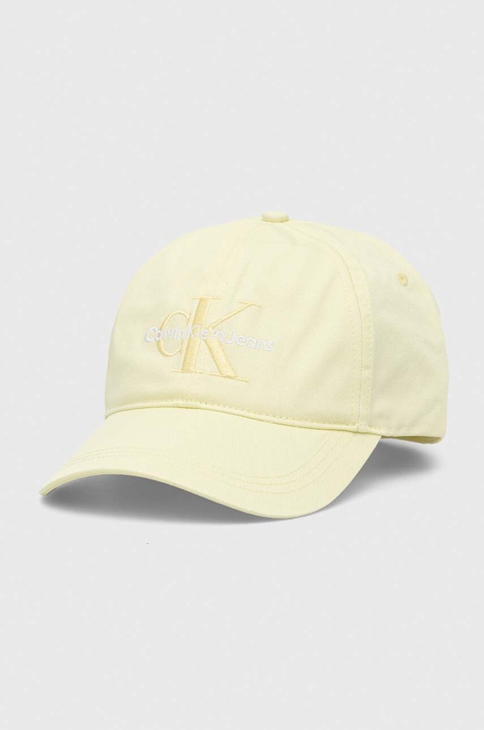 Bavlněná baseballová čepice Calvin Klein Jeans bavlna žlutá K60K610280