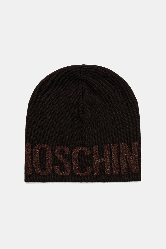 Moschino čiapka dámska s prímesou vlny s prímesou vlny hnedá M2997.65165