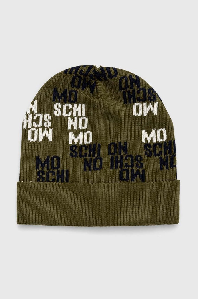 Moschino czapka wełniana wełna zielony M5748.60098
