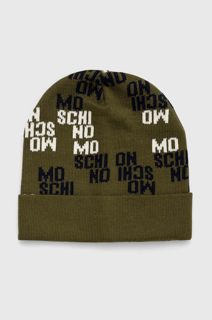 Moschino czapka wełniana wełna zielony M5748.60098