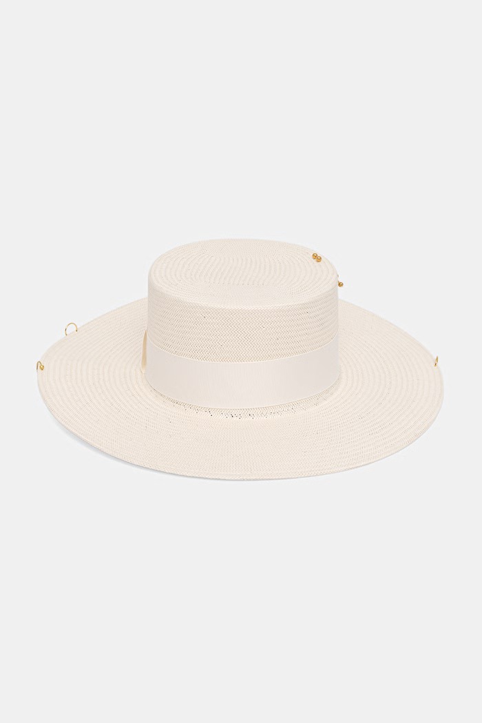 Kapelusz damski pleciony White Canotier LE SH KA headwear beżowy WhiteCanotier