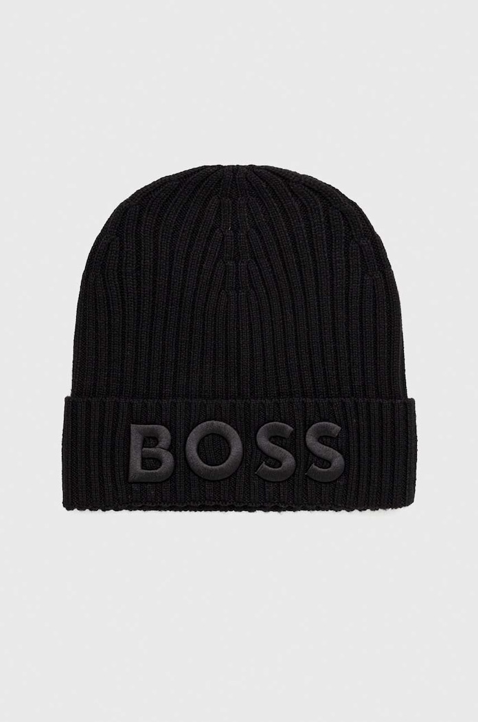 Μάλλινο σκουφί BOSS Gelio-C_Sz40 μαλλί μαύρο 50497815