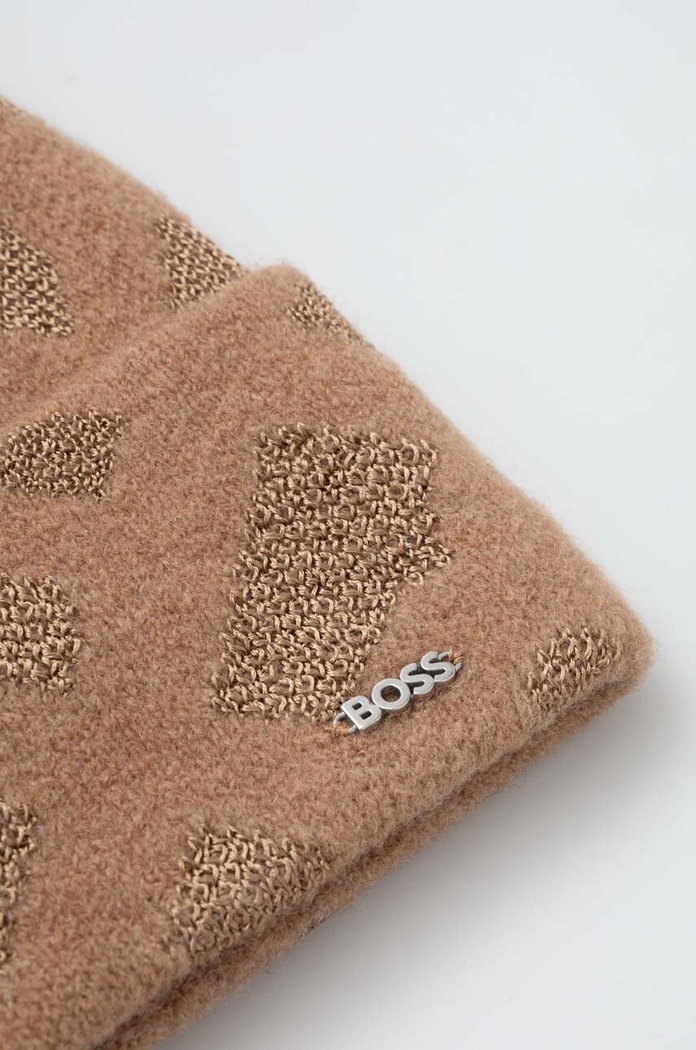 Čepice z vlněné směsi BOSS 50501029 béžová AW23