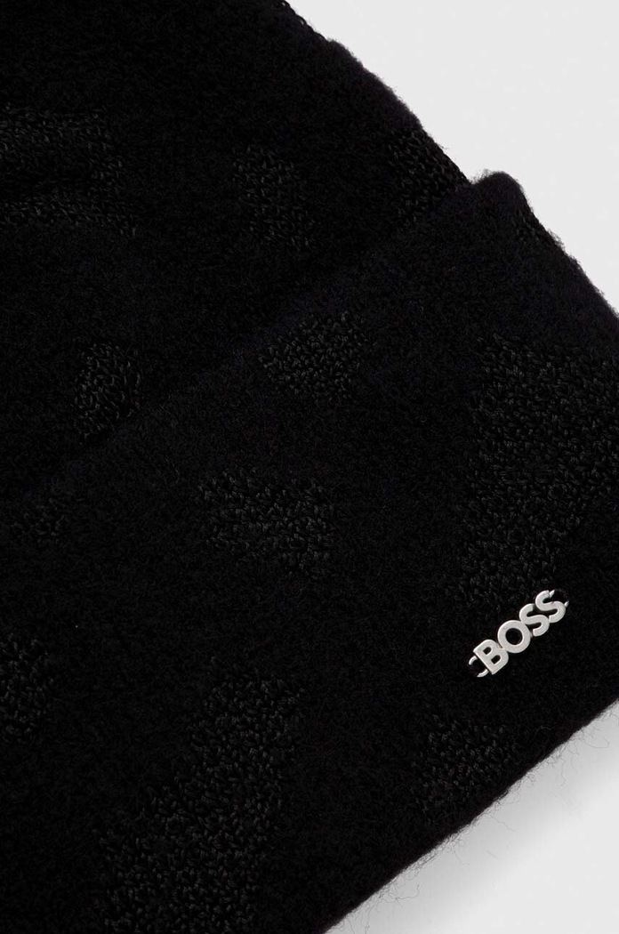 Akcesoria BOSS czapka z domieszką wełny 50501029 czarny