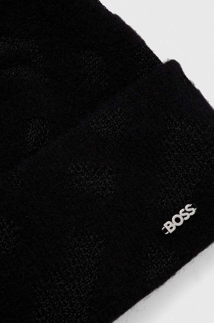 Akcesoria BOSS czapka z domieszką wełny 50501029 czarny