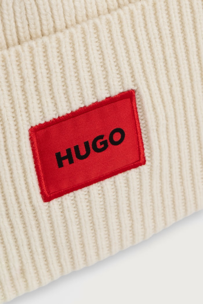 Akcesoria HUGO czapka damska z wełną Saffa_hat 50502579 beżowy