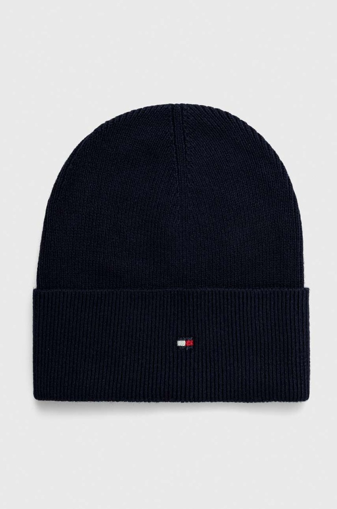 Čepice s příměsí kašmíru Tommy Hilfiger s příměsí vlny námořnická modř AW0AW15309